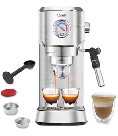 Gevi Espresso Expresso Machine 20 Bar with Auto Milk Frother, Professional Espresso Maker with Steam Wand, Compact Stainless Steel Cappuccino & Latte Machine, Gift for Coffee Lover, Home Baristas - Image 1