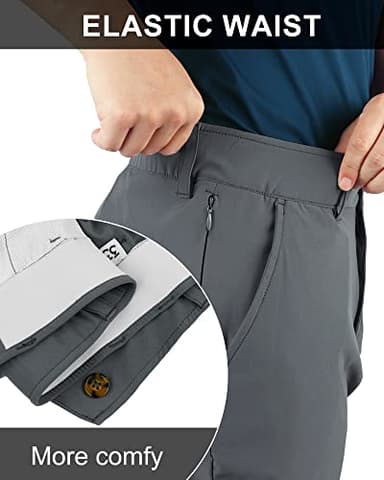 33,000ft Men's Golf Pants Slim Fit with 5 Pockets Stretch Quick Dry Lightweight UPF 50+ Work Dress Pants Grey - Image 5