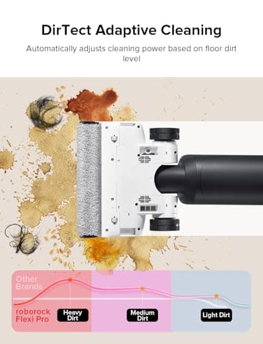 roborock Flexi Pro Wet Dry Vacuum Cleaner, Cordless Vacuum Mop with Hot Water Self-Cleaning and Hot Air Drying System, FlatReach, Edge-to-Edge Floor Cleaner with 17000Pa for Tiles and Hard Floors - Image 8