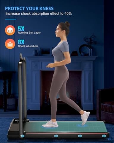 340lb Capacity Walking Pad Treadmill with 12% Incline, Double Deck Under Desk Treadmill Support Full Manual/3-Preset Countdown/App Mode, Portable Treadmills for Small Spaces - Image 7