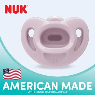 NUK Timeless Comfy Pacifier | 100% Silicone, One-Piece Design | BPA-Free, Gentle on Baby’s Skin | 5-Pack, for 0-6M - Image 2