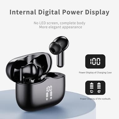 Wireless Earbuds, 2025 Bluetooth 5.4 Headphones in Ear with 4 ENC Noise Cancelling Mic, New Wireless Earphones HiFi Stereo Deep Bass 40H Playtime, LED, In-Ear Bluetooth Ear Buds IP7 Waterproof, USB-C - Image 4