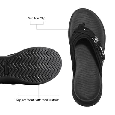 DREAM PAIRS Women's Arch Support Flip Flops Comfortable Thong Sandals,Size 6.5,Black,Breeze-1 - Image 3