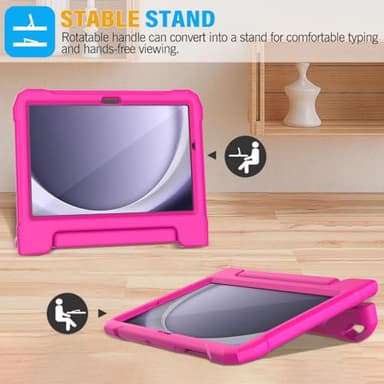 SUPLIK Kids Case for Samsung Galaxy Tab A9 Plus 11 Inch 2023 (SM-X210/X216/X218), Galaxy Tab A9+ 11" Case with Screen Protector, Durable Shockproof Lightweight Stand Handle Cover for Kids, Pink - Image 4