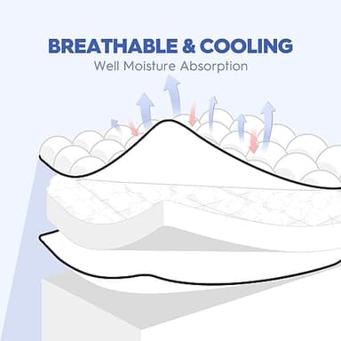 USKRIGE Cal King Mattress Topper, Extra Thick Cooling Mattress Pillowtop for Back Pain, Plush Mattress Pad Protector with 8-21 Inch Elastic Deep Pocket 6d Down Alternative Filling - Image 5