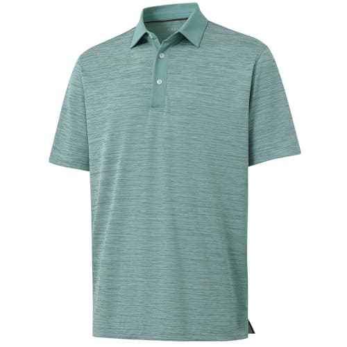 M MAELREG Mens Golf Shirt Short Sleeve Dry Fit Moisture Wicking Heather Pique Casual Collared Polo Shirts for Men - Image 1