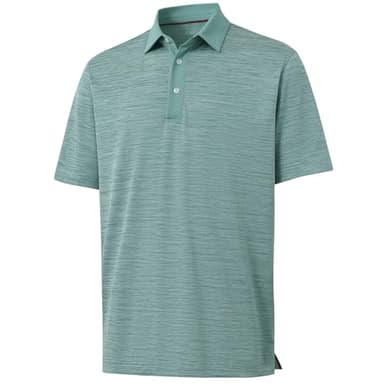 M MAELREG Mens Golf Shirt Short Sleeve Dry Fit Moisture Wicking Heather Pique Casual Collared Polo Shirts for Men - Image 1