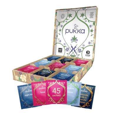 Pukka Organic Tea Bags, Relax Selection Box Herbal Tea, 45 Tea Bags - Image 1