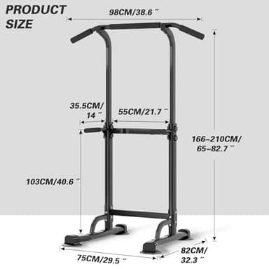 soges Power Tower Pull Up & Dip Station Multi-Function Home Strength Training Fitness Workout Station Height Adjustable, PSBB005-N - Image 4