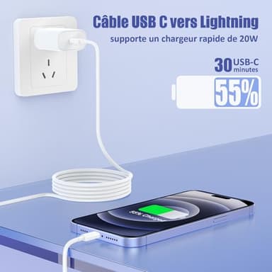 4Pack USB C to Lightning Cable 6FT, Fast Charging Cord for iPhone 14, Replacement for Apple Original Charger Cable for iPhone 14 13 12 11 Pro 11 XS MAX XR 8 7 6s Plus - Image 2