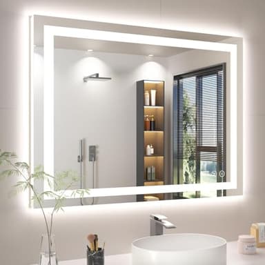 40X30 LED Bathroom Mirror with Lights, Anti-Fog, Backlit + Front Lit, Lighted Bathroom Vanity Mirror for Wall, Memory Function, Dimmable, Tempered Glass, Shatter-Proof, ETL Listed - Image 1
