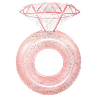 HeySplash Pool Floats, Inflatable Diamond Ring Pool Float, Large Engagement Ring Floatie for Bachelorette Party, Swim Tube River Lake Wedding Bride Stagette Decor Fun Toy Raft Adults, Rose Gold - Image 1