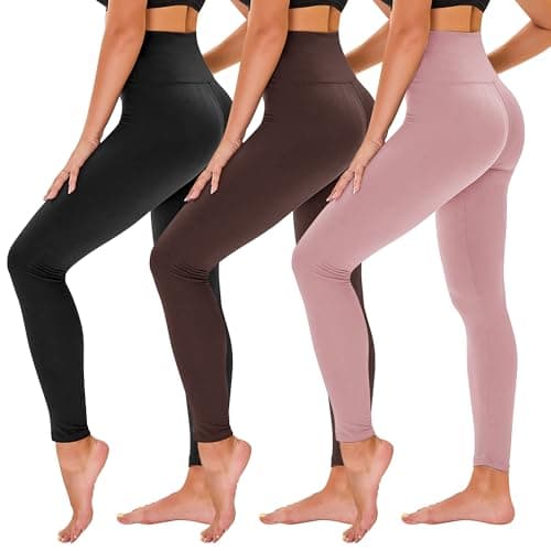 TNNZEET 3 Pack Black Leggings for Women - Tummy Control High Waisted Soft Yoga Pants for Workout - Image 1