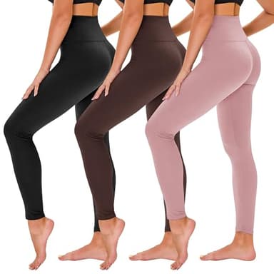 TNNZEET 3 Pack Black Leggings for Women - Tummy Control High Waisted Soft Yoga Pants for Workout - Image 1