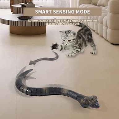 Remote Control Snakes Realistic Rc Snake Prank Cobra Rechargeable Smart Sensing Cat Toy with Infrared Controller Reptile Toys, Robot Snake Toys for Boys Ages 6 & Up, Stocking Stuffers for Kids 8-12 - Image 5