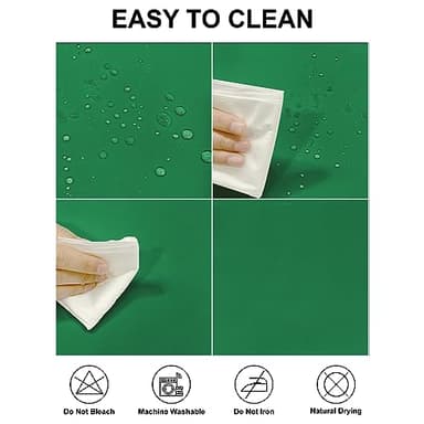 Fokitut 2 Pack Waterproof Round Tablecloth, 70 Inch, Stain Resistant and Wrinkle Polyester Table Cloth, Fabric Table Cover for Kitchen Dining, Wedding, Party, Holiday Dinner-Emerald - Image 2