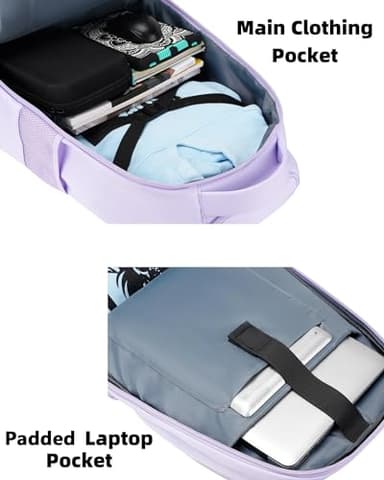 MATEIN Rolling Backpack for Women, 17 Inch Travel Laptop Backpacks with Wheels, Waterproof Large Roller Carry On Luggage Wheeled, Trolley Overnight Suitcase Business Computer Bag, Purple - Image 5