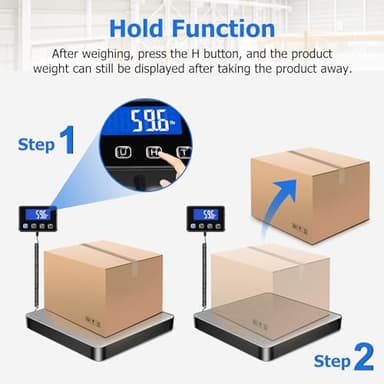 KUAIVO Shipping Scale, 440 lbs/0.35oz High Accurate Digital Postal Scale with Hold/Tare Function, Shipping Scale for Small Business, Packages, Luggage, Home Use, Battery & Charging Cable Include - Image 4