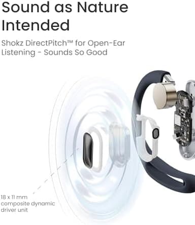 SHOKZ OpenFit Air - Open-Ear Headphones, True Wireless Earbuds, Water Resistant, Secure Earhooks for Daily Use, Black - Image 7