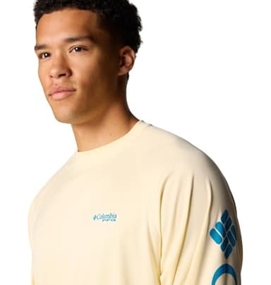 Columbia Men's Terminal Tackle Long Sleeve Shirt, Lemon Wash/Blue Echo Logo, Medium - Image 4