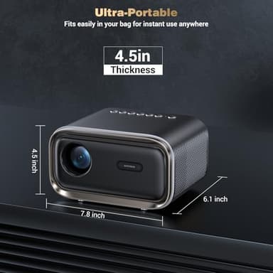 Projector with WiFi and Bluetooth: [Auto Focus/Keystone] - NICPOW Full HD 1080P 4K Supported Portable Bluetooth Projector for Gaming Devices and Phones - Ideal for Indoor Outdoor Use - Grey - Image 7