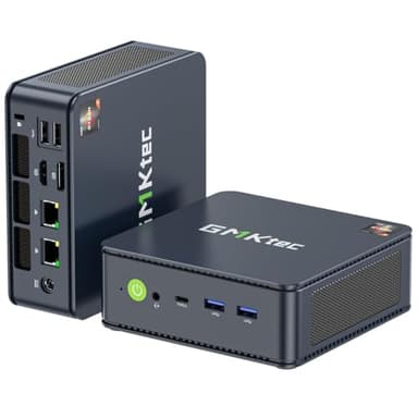 GMKtec Mini PC AMD Ryzen 7 5825U (Turbo 4.5GHz) Dual NIC 2.5G Gaming Desktop Computers 16GB DDR4 512GB SSD Dual LAN 2.5G/ WiFi 6E, USB3.2, USB-C, BT 5.2, DP, HDMI, Dual Fan - Image 1