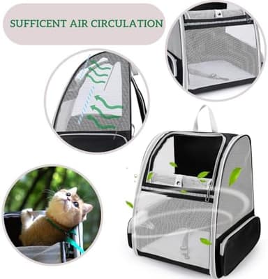 Lollimeow Cat Backpack Carrier, Ideal for Small Animals & Puppies, Airline Approved,Safe for Travel, Hiking, Vet Transport & Outdoor Use Fully Ventilated Design for Ultimate Comfort On-The-Go - Image 8