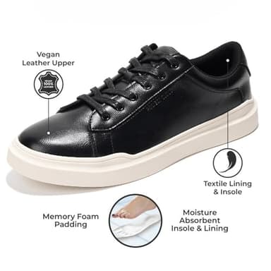 Project Cloud Mens Sneakers – Memory Foam Fashion Mens Shoes – Lightweight and Non Slip Laced-Up Casual Men Sneakers - Perfect Men Casual Shoes for All-Day Wear (Tilton, BLK, 9) - Image 2
