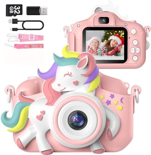 Kids Camera for 3-8 Years Old Toddlers Childrens Boys Girls Selfie Camera 20 MP HD 1080P IPS Screen Dual Digital Toy Camera for Kids Christmas Birthday Gifts with 32Gb Card - Image 1