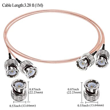 TUOLNK RG316 BNC Coax Cable, Low Loss BNC Male to BNC Male Jumper Cable,3.28ft (1M) 50Ohm BNC Extension Cable for CCTV HD SDI Cable - Image 4