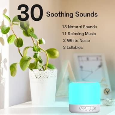 Easysleep White Noise Sound Machine with 30 Soothing Sounds 12 Night Light 32 Volume 3 Timers Portable Sleep Sound Machine for Office Travel Noise Canceling Lullaby & Rain Sound for Baby, Adults - Image 2