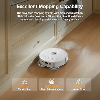 roborock Qrevo Series Robot Vacuum and Mop, 8000Pa Suction, Upgraded from Qrevo S, Anti-Tangle Brush, Smart Obstacle Avoidance, Auto Mop Washing, All-in-One Dock, 200RPM Spinning Mops, White(QV 35A) - Image 7