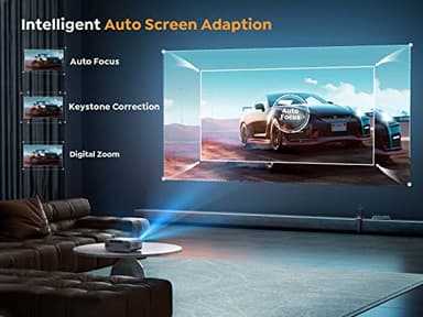 [Auto Focus/4K Support] Projector with WiFi 6 and Bluetooth 5.2, YABER Pro V9 Native 1080P Outdoor Movie Projector, Auto 6D Keystone & 50% Zoom, Home Theater Projector for Phone/TV Stick/PC - Image 2