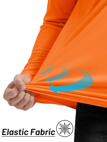 TACVASEN Running Shirts for Men Long Sleeve UV Protection 1/4 Zip Shirts for Athletic Summer Tops for Mens Rash Guard Golf T-Shirts Orange M - Image 4