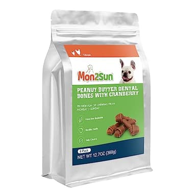 MON2SUN Rawhide Free Dog Treats, Peanut Butter Bones, 5 Inch 6 Count Chews for Small and Medium Dogs, Healthy Bones for Balanced Nutrition (Peanut Butter, 12.7 Ounce -Pack of 1) - Image 7