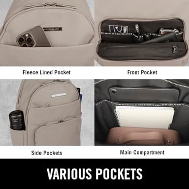 Kenneth Cole REACTION Marley Backpack, Taupe, 15" Laptop - Image 5