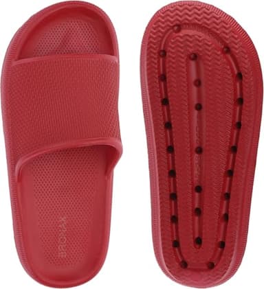 BRONAX Slides for Women and Men Recovery Pillow Slippers House Home Pool Beach for Men Male Size 12 Sandals Comfy Cushioned Thick Sole 46-47 Red - Image 6