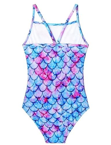 Nokecina Girls Swimsuit Size 3-4t Bathing Suit Blue Purple Quick Dry One Piece Toddler Swimwear - Image 2