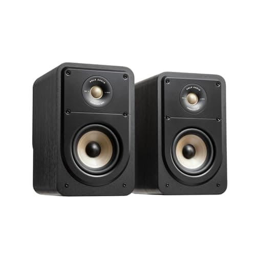 Polk Signature Elite ES15 Bookshelf Speaker - Hi-Res Audio Certified, Dolby Atmos & DTS:X Compatible, 1" Tweeter & 5.25" Woofer, Power Port Technology for Effortless Bass (Pair, Stunning Black) - Image 1