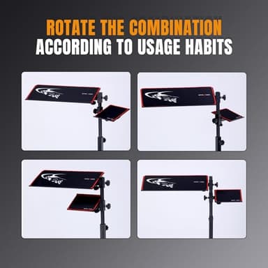 GTPLAYER Adjustable Racing Standing Keyboard and Mouse Tray Rolling with Wheels for Gaming Wheel Stand Simulator Cockpit (Black) - Image 5