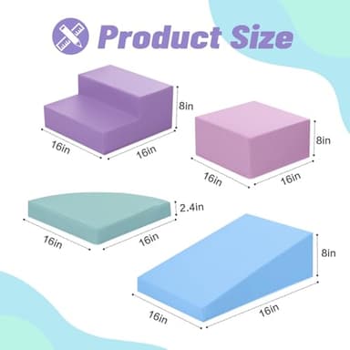 TODIBY 6-Piece Foam Climbing Blocks for Toddlers: Colorful Climbing Gym PU Leather Baby Foam Building Blocks Indoor Toy - Image 6