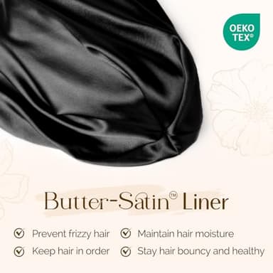 YANIBEST Silk Satin Bonnet Hair Wrap for Sleeping - Adjustable Stay on Silk Lined Slouchy Beanie Hat for Curly Hair and Braids - Image 2