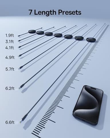 Baseus USB C to USB C Cable, 100W 6.6ft Retractable USB C Fast Charging Cable, 7-Stage Length Preset Retractable Charger Cord for iPhone 16 15 Pro Plus Pro Max, MacBook, iPad Pro, Samsung S24/S23 - Image 4