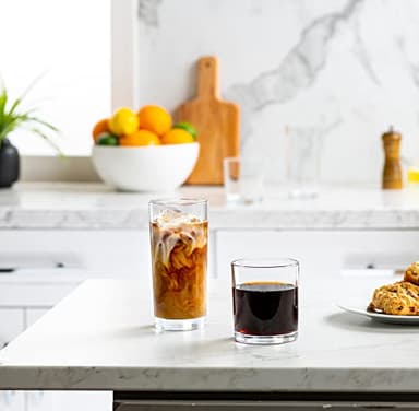 Everyday Drinking Glasses Set of 8 Drinkware Hurricane Glasses, Kitchen Glasses for Cocktail, Iced Coffee, Beer, Ice Tea, Wine, Whiskey, Water, 4 Tall Glass Cups & 4 Short Dof Drinking - Image 4