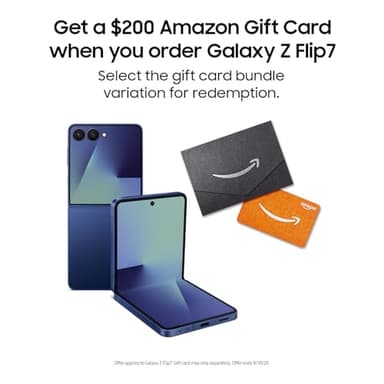 Samsung Galaxy Z Flip7 Cell Phone + Gift Card, 512GB AI Smartphone, Unlocked Android, Long Battery Life, 2025, US 1 Yr Manufacturer Warranty, Blue Shadow - Image 1