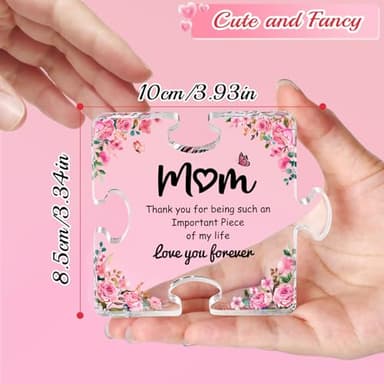 Mom Birthday Gifts, Stocking Stuffers Mom Christmas Gifts, Winzwon Personalised Paperweights Presents for New Mom, Mother in Law from Daughter Son, Mothers Day Acrylic Puzzle Home Office Decoration - Image 2