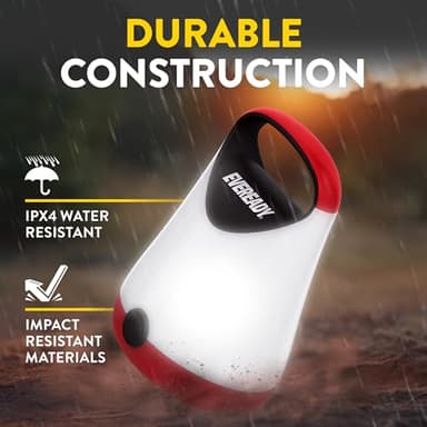 Eveready LED Camping Lantern X-250 (2-Pack), Super Bright Tent Lights, Rugged Water Resistant LED Lanterns, 100 Hour Run-time (Batteries Included), Red and Black - Image 5