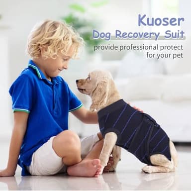 Kuoser Recovery Suit for Dogs After Surgery,Dog Surgery Suit Female Male Spay,Neuter Anti-Licking Dogs Onesie,Abdominal Wound Skin Disease Dog Surgical Suit Snugly Pet Collar Alternative Vest Bodysuit - Image 8