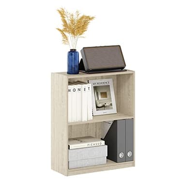 Furinno Gruen 2-Tier Open Shelf Bookcase, Metropolitan Pine - Image 1