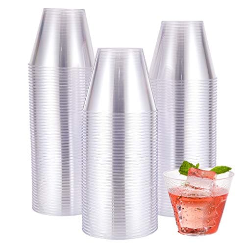 JOLLY CHEF 9 oz Clear Disposable Plastic Cups, 100 Pack Clear Plastic Cups Tumblers, Heavy-duty Party Glasses, Disposable Cups for Thanksgiving, Halloween, Christmas Party - Image 1